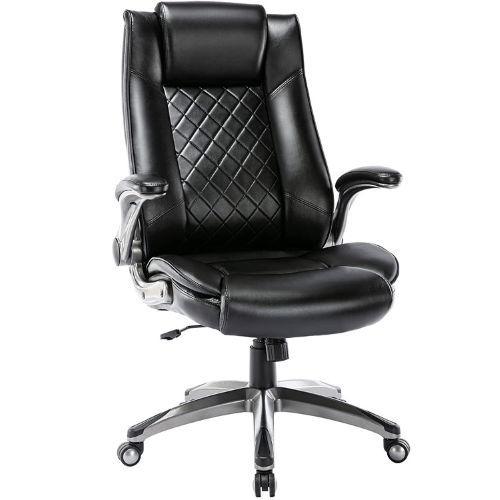 COLAMY Black Leather Office Chair