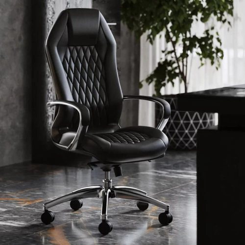 Zuri Furniture Black Leather Office Chair