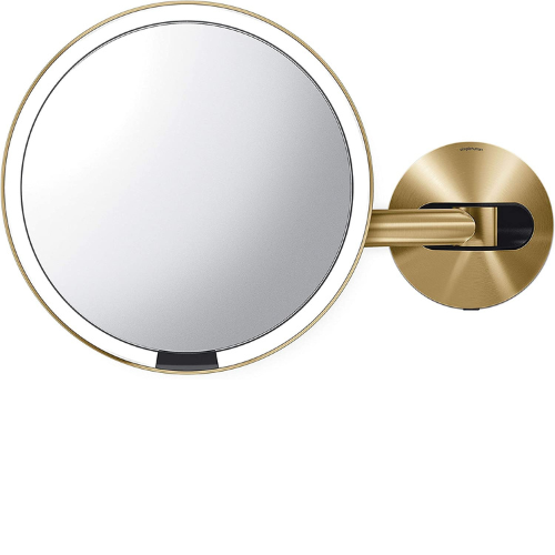 Simplehuman brass vanity mirror