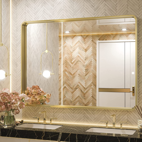 Tetote brass vanity mirror