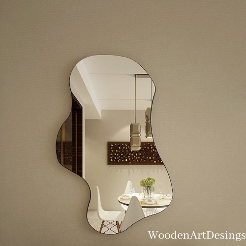 WoodenArtDesings wavy wall mirror