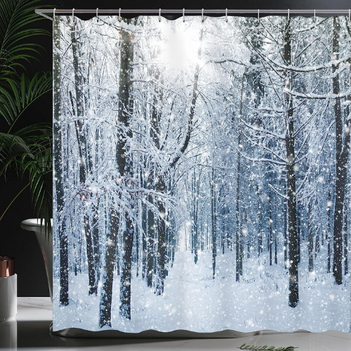 Ambesonne winter shower curtain