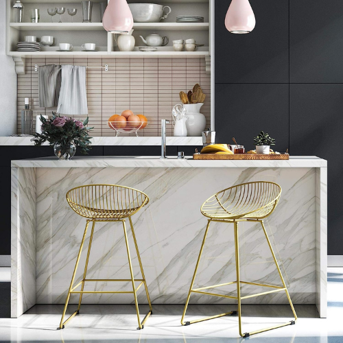 CosmoLiving by Cosmopolitan brass bar stool