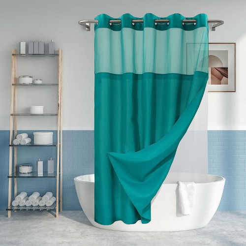 River Dream teal shower curtain