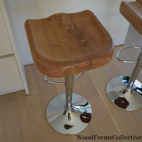 WoodFormsCollective oak bar stool